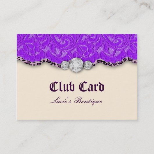 Crème de Purpl de léopard de dentelle de carte de (Devant)
