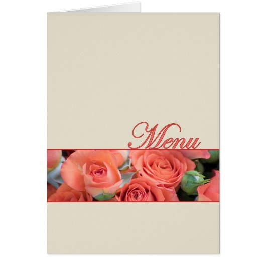 Crème de roses de pêche de carte de menu de (Devant)