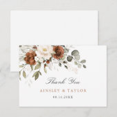 Crème de rouille fleurie Carte de remerciements Ma (Devant / Derrière)