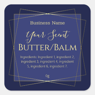 Crème de visage bleu foncé Beurre Étiquettes de lè