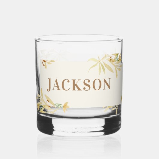 Crème Decoratief Lijst met Naam Whisky Glas (Voorkant)