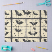Crème Denim Grunge Patchwork met vleermuizen (2) Tissuepapier (Craft)