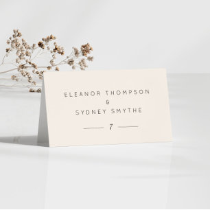 Crème d'ivoire Elégante Mariage Guest Table Carte