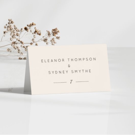 Crème d'ivoire Elégante Mariage Guest Table Carte