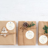 Crème Doodle Stars Joyeux Sticker de Noël