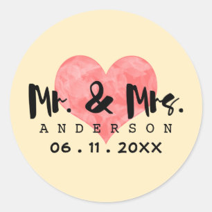 Crème douce M & Mme Mariage Date - Autocollants pe