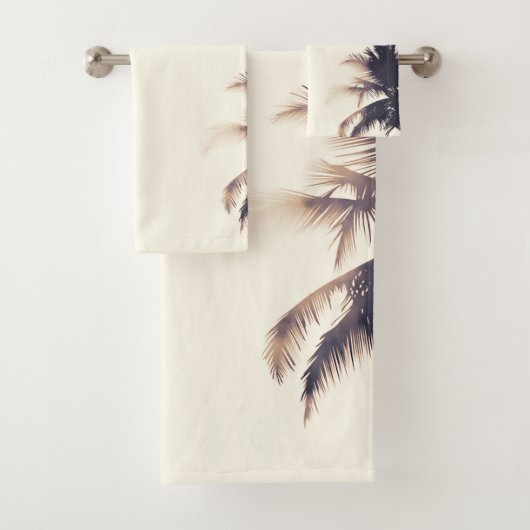 Crème Dream Palm Trees & Lights Beachy Glam Bad Handdoek (Insitu)
