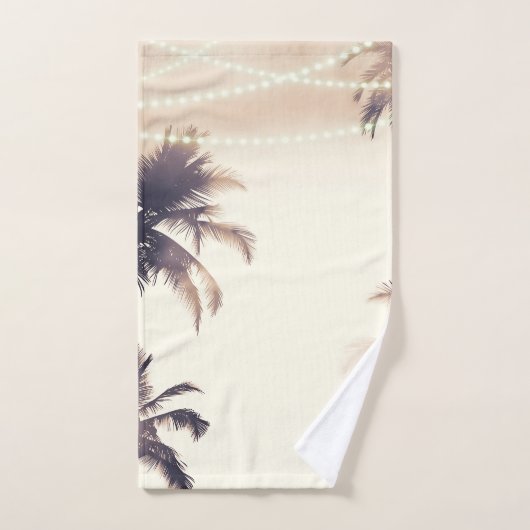 Crème Dream Palm Trees & Lights Beachy Glam Bad Handdoek (Handdoek)