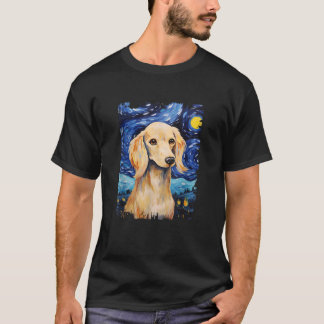 Crème Dwerghond Honden Sterrennacht Schilderij Hon T-shirt