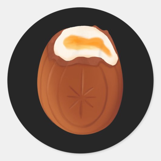 Creme Egg Chocolate Pasen Eigenzinnig Raar Grappig Ronde Sticker (Voorkant)