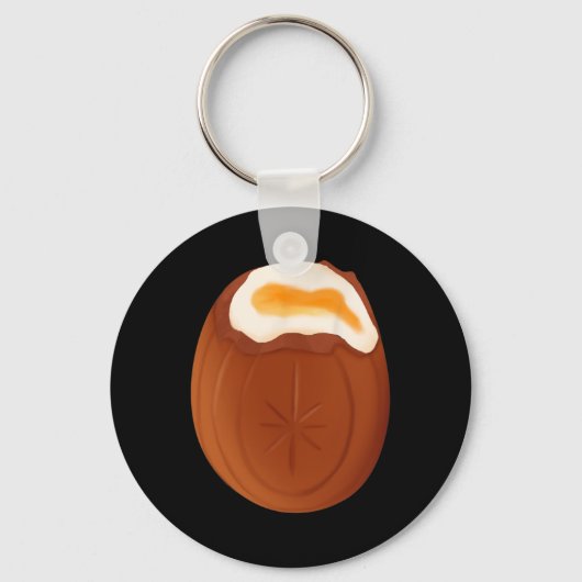 Creme Egg Chocolate Pasen Eigenzinnig Raar Grappig Sleutelhanger (Voorkant)