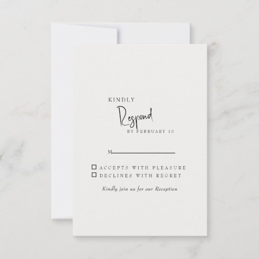 Crème Elegant Blush Bloemen Bruiloft RSVP (Voorkant)