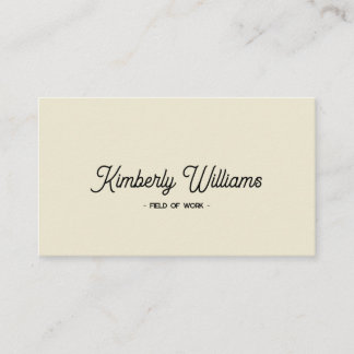 Crème | Elegant minimalistisch – aangepaste naam e Visitekaartje