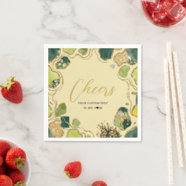 Crème | Elegante stijlvolle nepgoud Cheers Servet
