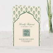 Crème Emerald Groene Ikat Alles in een Indiase bru (Achterkant)