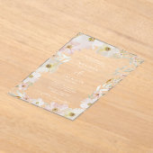 Crème en Blush Waterverf Flower Wedding Uitnodigen Acryl Uitnodigingen (Laagn)