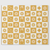 Crème en Bruin Geometrische Stijl in Huwelijk Cadeaupapier (Vlak)