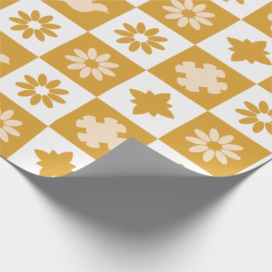 Crème en Bruin Geometrische Stijl in Huwelijk Cadeaupapier (Hoek)