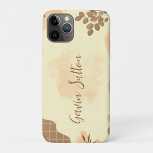 Crème en Bruin Minimalist iPhone 11 Pro Hoesje