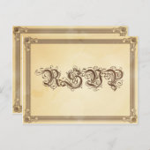 crème en bruin Poster RSVP met keuze uit maaltijd Uitnodiging Briefkaart (Voorkant / Achterkant)