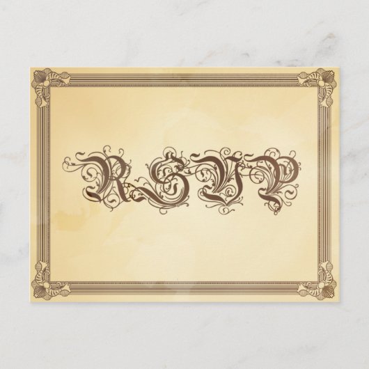crème en bruin Poster RSVP met keuze uit maaltijd Uitnodiging Briefkaart (Voorkant)