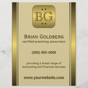 Crème en Gold Bord 8,5-inch x 11-inch accountantsb Flyer