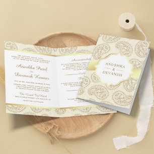 Crème en goud paisley traditionele Indiase bruilof