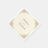 Crème en Goud Trouwpapier Servet (Hoek)