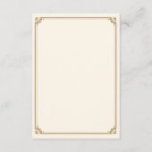 Crème en Gouden Grens Moslim Mehndi Informatiekaartje (Achterkant)