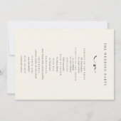 Crème en groene bruiloft programma (Achterkant)