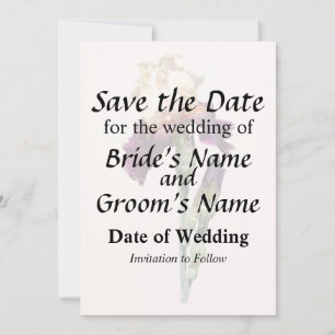 Crème en Maroon Iris en Buds Save The Date