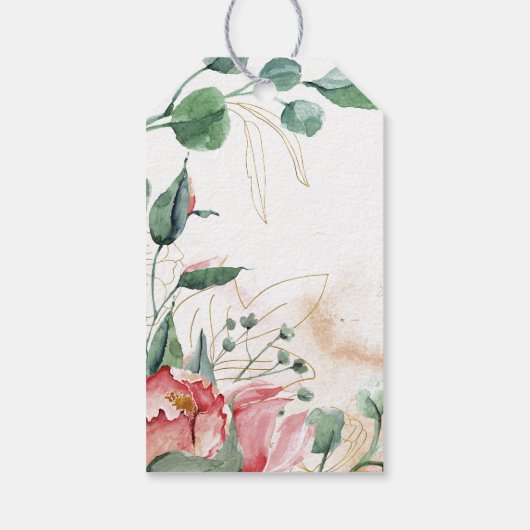 Crème en Roos | Voorjaarstop bruiloft bedankt Cadeaulabel (Achterkant)