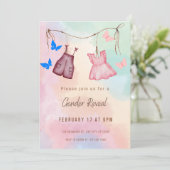 Crème en roze minimalistische Geslacht onthullen u Kaart (Staand voorkant)