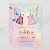 Crème en roze minimalistische Geslacht onthullen u Kaart (Voorkant / Achterkant)