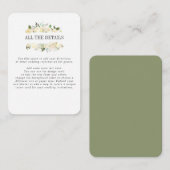 Crème en Sage BRUILOFT Details Routebeschrijving Informatiekaartje (Voorkant / Achterkant)