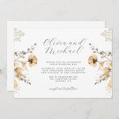 Crème en Sage Wildflower bruiloft Kaart (Voorkant / Achterkant)