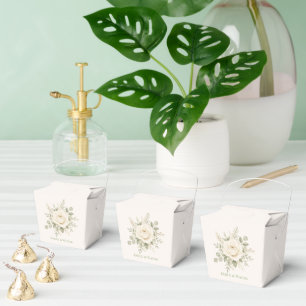 Crème en Salie Groen Geblomte Huwelijk Bedankdoosjes