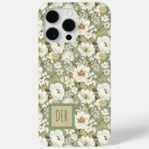 Crème en saliegroene botanische madeliefjesbloemen iPhone 15 pro max hoesje