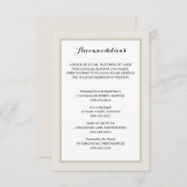 Crème en Wit | Accommodaties Informatiekaartje (Voorkant / Achterkant)