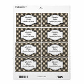 Crème en zwarte keukenlabels etiket (Full Sheet)