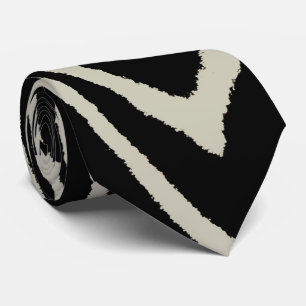 crème en zwarte zebra strepen, stropdas