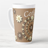 Crème et... Chocolat Brown floral latte Mug (Angle gauche)