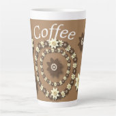 Crème et... Chocolat Brown floral latte Mug (Devant)