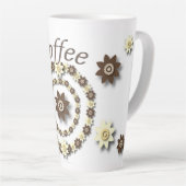 Crème et... Chocolat Brown floral latte Mug (Angle droit)