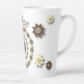 Crème et... Chocolat Brown floral latte Mug (Droite)
