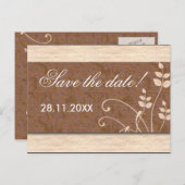 Crème Et Chocolat Enregistrer La Date Carte Postal (Devant / Derrière)