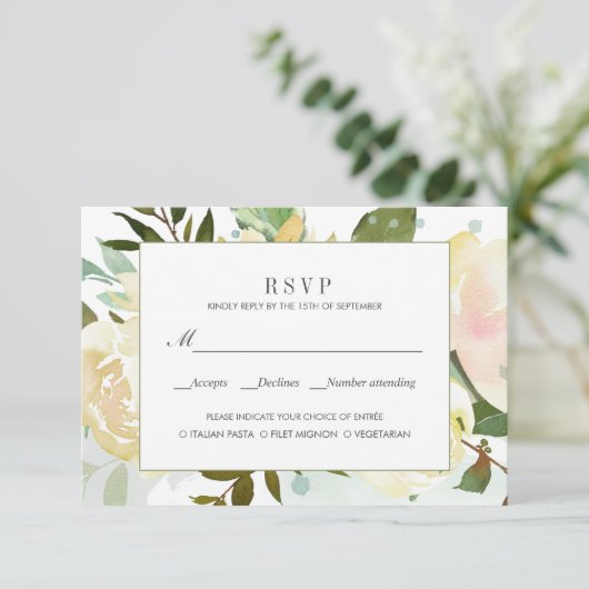 Crème et Gris option repas mariage rsvp (Debout devant)