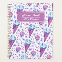 Crème et Lollipop bleu et violet amusante