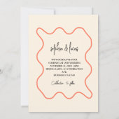 Crème et orange Simple Faire-part de mariage moder (Dos)