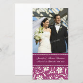 Crème et rose Carte photo mariage Faire-part (Devant / Derrière)